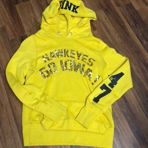 PINK Iowa Hawkeye sweatshirt. Missing strings